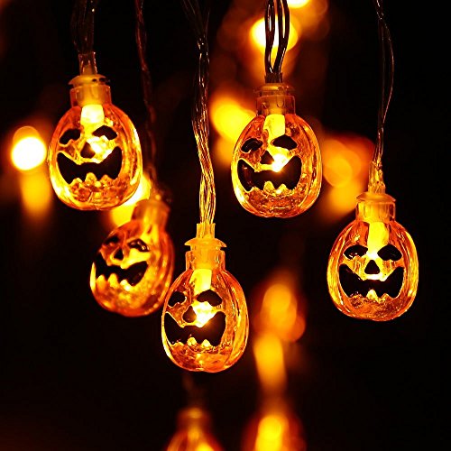 NEXVIN Calabaza Decoracion Halloween, Guirnalda Luces