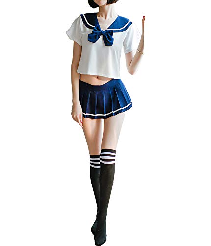 Japonés colegiala lencería anime cosplay traje sexy marinero uniforme con  falda plisada -