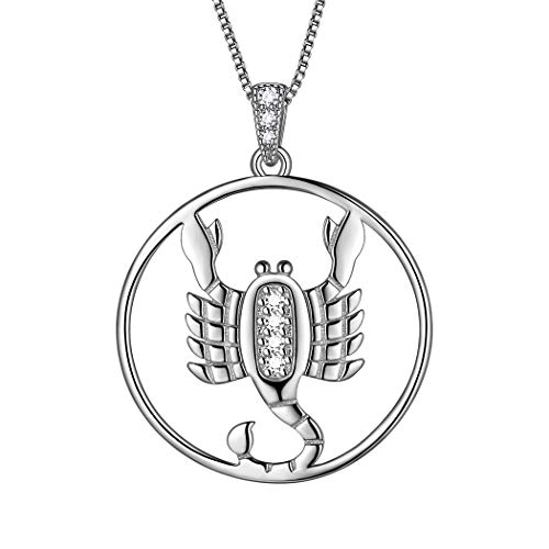 Aurora Tears Collana Zodiaco In Argento 925 Con Cristallo - Pendente Costellazioni E Catena, Regalo DP0134
